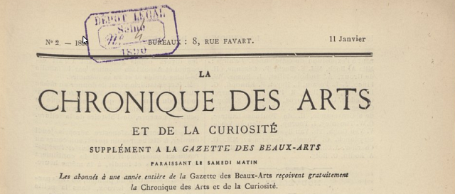 LA CHRONIQUE DES ARTS ET DE LA CURIOSITÉ... 11 Janvier 1890